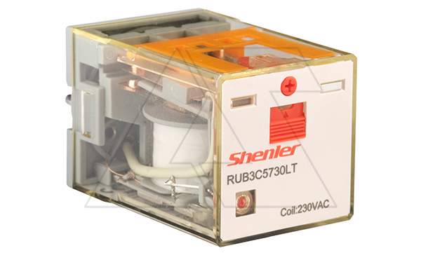 Реле RUB3C5730LT, 3CO, 10A(250VAC/24VDC), 230VAC, мех. инд., тест-кнопка с блокировкой, LED