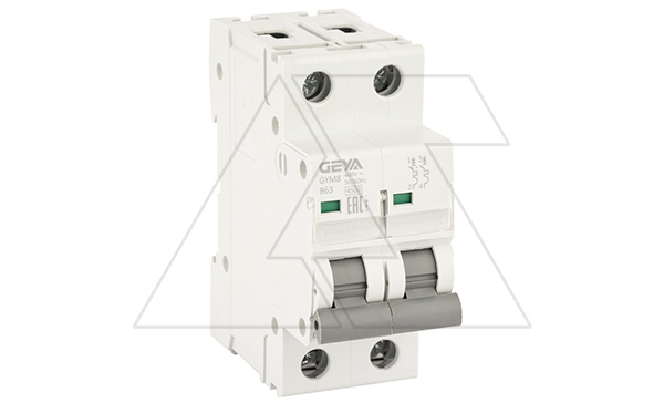 Авт. выключатель GYM8-2P-63B, 2P, 63A, хар-ка B, 4,5kA, 2M, без подкл. AU8, AL8.