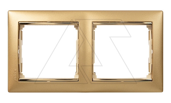 Valena - Рамка 2 поста верт/гориз, матовое золото