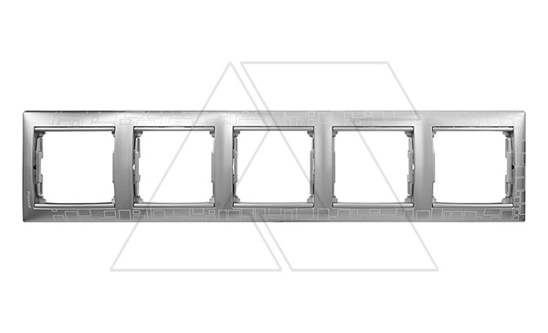 Valena - Рамка 5 постов верт/гориз, алюминий модерн