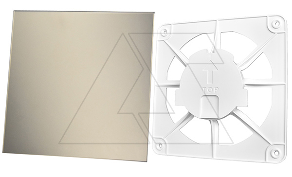 Решетка вентиляционная с панелью декоративной универсальной dRim, стекло, атласное золото