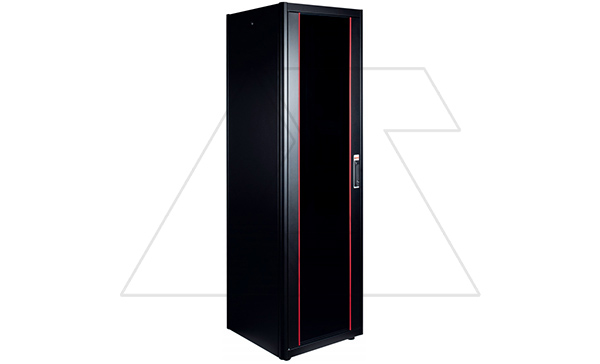 Щит телекоммуникационный 19", 26U, ВxШxГ 1299x600x600мм, DYNAmic Basic, напольный, перед. дверь стекло, задняя глухая металлич., черный