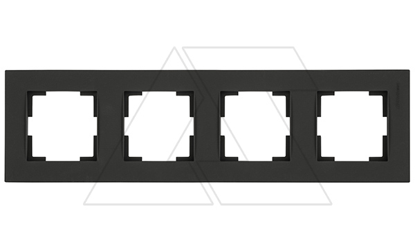 Rita - Рамка 4 поста, вертикальный монтаж, черный мат