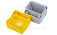 Корпус для поста кнопочного, пластик, желтый/черный, 71x71x65,5mm, 1 место, IP65 от интернет-магазина amperkin.by
