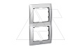 Galea Life - Рамка Metallic на 2 поста вертикальная, Brushed Aluminiumn от интернет-магазина amperkin.by