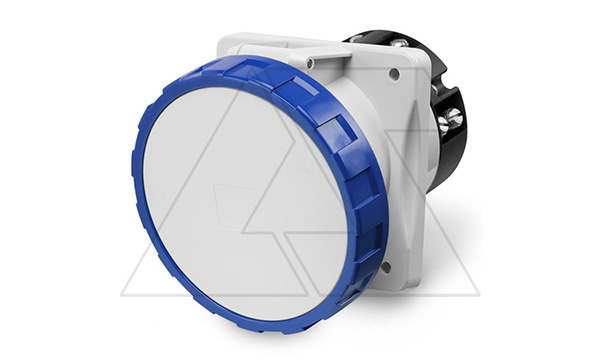 Разъем пром. силовой CEE встраиваемый наклонный, гнездо, 63A, 2P+E 6h, 200_250VAC 50/60Hz, уст. 100x110mm, IP66/IP67/IP69, серия OPTIMA