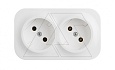 Quteo - Розетка двойная 2х2P,накладной монтаж, винт. зажимы, со смещением контактов 45°, белая от интернет-магазина amperkin.by