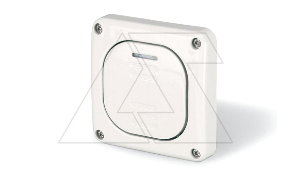 Выключатель встраиваемый одноклавишный, 1P 10A/250V, с подсветкой, M95(95x95mm), IP66, серия PROTECTA