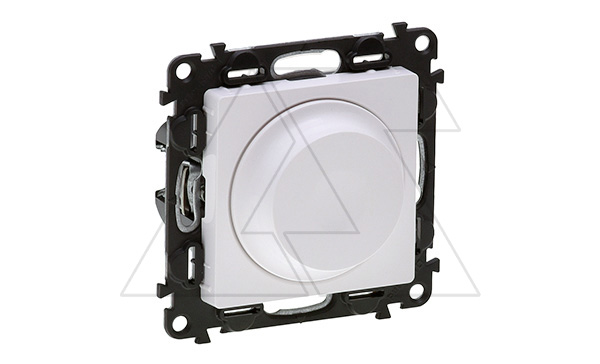 Valena Life - Светорегулятор с поворотной ручкой универсальный 300Вт без нейтрали, белый (инд.упак)