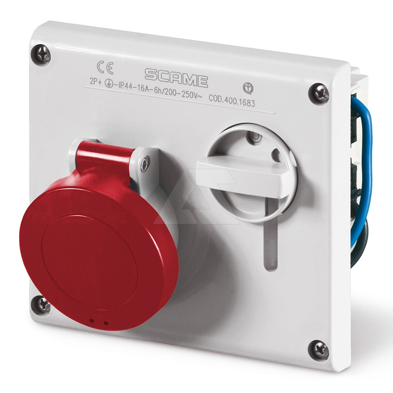 Разъем пром. силовой CEE встраиваемый, гнездо, с блокировкой, 16A, 3P+N+E 6h, 346_415VAC 50/60Hz, уст. 136x125mm, IP44, серия OMNIA