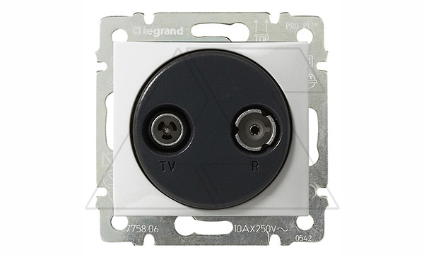 Valena - Розетка TV-RD проходная 862MHz, белая