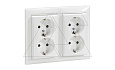 Valena - Розетка двойная со шторками 2х2К+З, белая от интернет-магазина amperkin.by