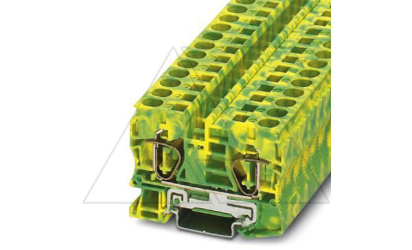 Клемма защитного проводника ST 10-PE /10,2mm, пружинная, 2 присоед., 10(max 16)mm2, желто-зеленая