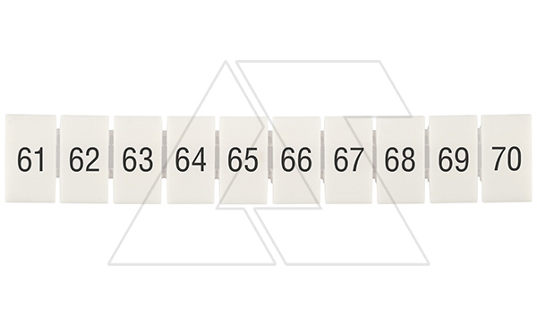 Маркировка клеммных модулей CA509/K5/H/61-70 для клемм 5mm, гориз. "61..70" (упак. 100шт.)