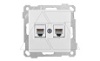 21 - Розетка телефонная 2хRJ-12, белый от интернет-магазина amperkin.by