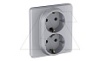 Inspiria - Розетка 2x2P+E нем. стд. (алюминий) от интернет-магазина amperkin.by