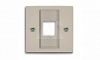 Basic 55 - Лицевая панель с суппортом для 1-го разьема Modular Jack (шампань) от интернет-магазина amperkin.by