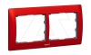 Galea Life - Рамка Metallic на 2 поста горизонтальная, Magic Red
