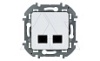 Inspiria - Розетка 2хRJ-45 UTP CAT5E (белый) от интернет-магазина amperkin.by
