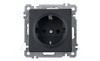 21 - Розетка 2P+E, черный мат от интернет-магазина amperkin.by