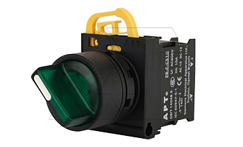 Переключатель PB3E, зеленый, 0-I, фиксация, 1NO, 6A 230VAC/24VDC, с подсветкой без LED, 22mm, IP65