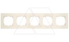 Rita - Рамка 5 постов, вертикальный монтаж, белый