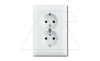 Basic 55 - Розетка 2x2P+E нем. стд.с защитными шторками (белый)