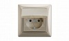 Basic 55 - Розетка 2P+E нем. стд. с крышкой и рамкой, IP 44 (шампань) от интернет-магазина amperkin.by