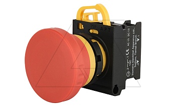 Кнопка аварийной остановки PB3E 40mm, разблок. вытягиванием, 1NC, 6A 230VAC/24VDC, 22mm, IP65