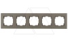 Rita - Рамка 5 постов, вертикальный монтаж, дымчатый