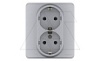 Inspiria - Розетка 2x2P+E нем. стд. (алюминий) от интернет-магазина amperkin.by