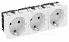 Розетка SKS-D0 RW3, 3х2P+E нем. ст., 16А, 250V ~, 0°, пруж. зажимы, защ. шторки, белый, поликарбонат