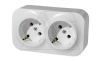 Quteo - Розетка 2x2P+E нем. стд., белая