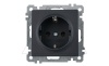 21 - Розетка 2P+E, черный мат