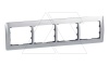 Galea Life - Рамка Metallic на 4 поста горизонтальная, Brushed Aluminium