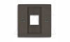Basic 55 - Лицевая панель с суппортом для 1-го разьема Modular Jack (шато-черный)