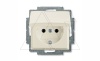 Basic 55 - Розетка 2P+E нем. стд. с крышкой (шале-белый)