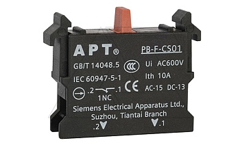 Блок-контакт 1NC, 6A 230VAC/24VDC, монтаж на адаптер, для PB1 и PB3 серий