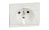 Galea Life - Обрамление для розетки 2Р+Е нем.стд. со шторками, White