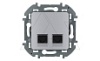 Inspiria - Розетка 2хRJ-45 UTP CAT6 (алюминий) от интернет-магазина amperkin.by