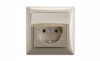 Basic 55 - Розетка 2P+E нем. стд. с крышкой и рамкой, IP 44 (шампань)