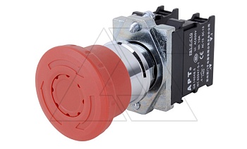 Кнопка аварийной остановки PB1S 40mm, разблок. поворотом, 1NC, 6A 230VAC/24VDC, 22mm, IP65