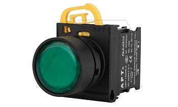 Кнопка плоская PB3E, зеленая, с фиксацией, с подсветкой без LED, 1NO, 6A 230VAC/24VDC, 22mm, IP65