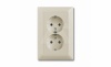 Basic 55 - Розетка 2x2P+E нем. стд. (шампань)