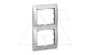 Galea Life - Рамка Metallic на 2 поста вертикальная, Brushed Aluminiumn