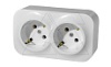 Quteo - Розетка 2x2P+E нем. стд., белая от интернет-магазина amperkin.by