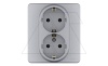 Inspiria - Розетка 2x2P+E нем. стд. (алюминий)