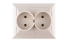 OPAL - Розетка 2x2P с рамкой, бежевый