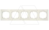 Rita - Рамка 5 постов, вертикальный монтаж, серый