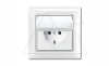 Basic 55 - Розетка 2P+E нем. стд. с крышкой и рамкой, IP 44 (белый)